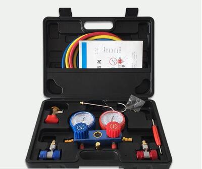 r134a雪种环保冷媒压力表汽车空调加氟冷媒表组双阀制冷维修工具