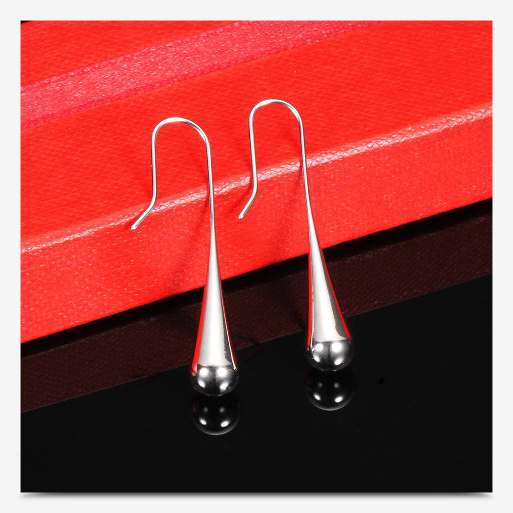 Women'S Gender 1 Pair Elegant Water Droplets Titanium Steel Plating Drop Earrings