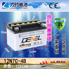 摩托车蓄电池厂家 DENEL电池12N系列 12N7C-4B摩托车铅酸蓄电池