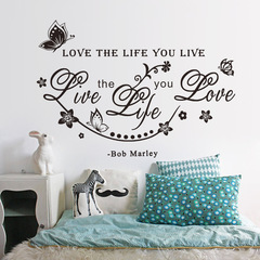 New floral vine butterfly English proverb export wall sticker wholesale custom ZY8378