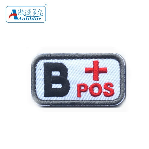Sea Cable outdoor POS NEG Tactical Blood Type 5x2.6cm A Type B Type A Type O -embroidered Vilewood Magic Patch