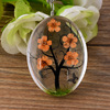 Fresh glossy pendant, double-sided epoxy resin, sweater, with gem
