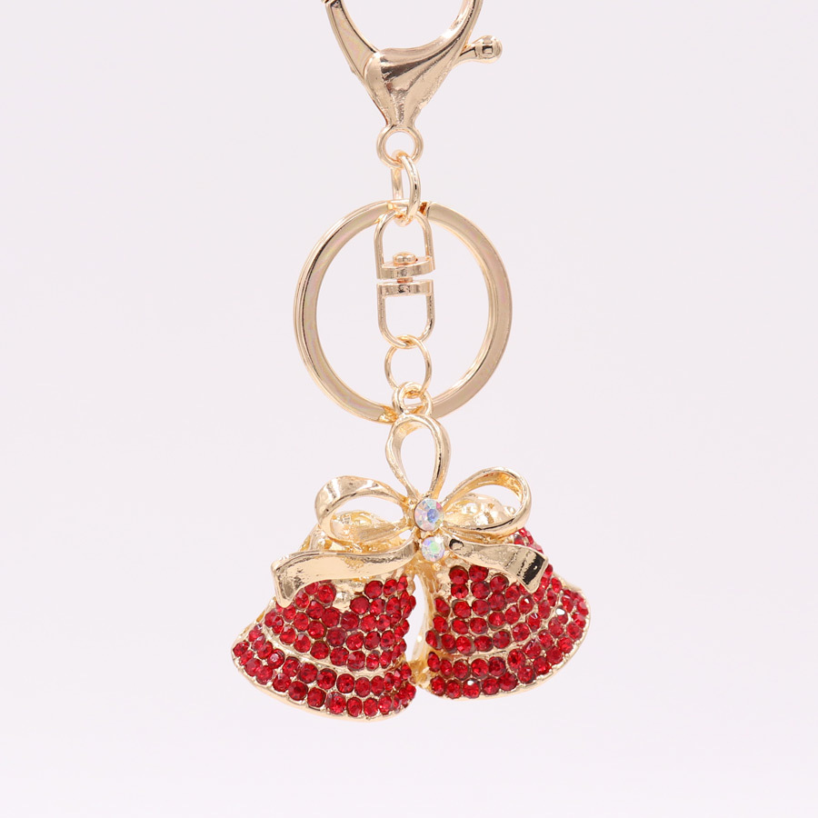 Nuevo regalo caliente aleación diamante gota aceite Navidad serie Santa Claus llavero colgante adornos regalo