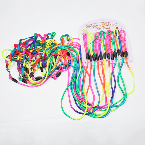 New pet colorful traction rope dog chain processing and customization small dog dog traction rope listing customization