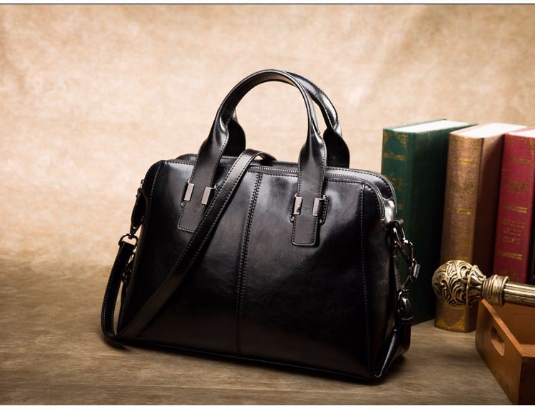 Wine Red Leather Shoulder Bag