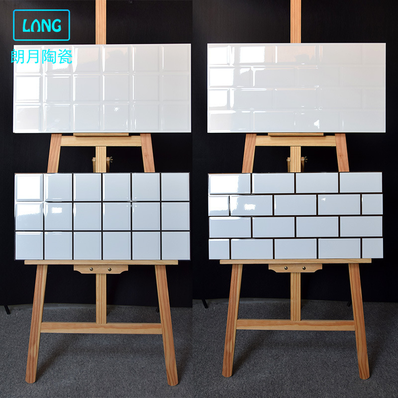 Simple Nordic Black and White Plaid Bread Tile 300x 600 Kitchen and Bathroom Wall Tile Homestay Beverage Shop Subway Bright Tile