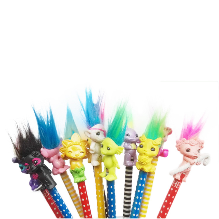 3pcs Trolls Doll Plastic Pentrolls Movie Figure Figurine Doll Long