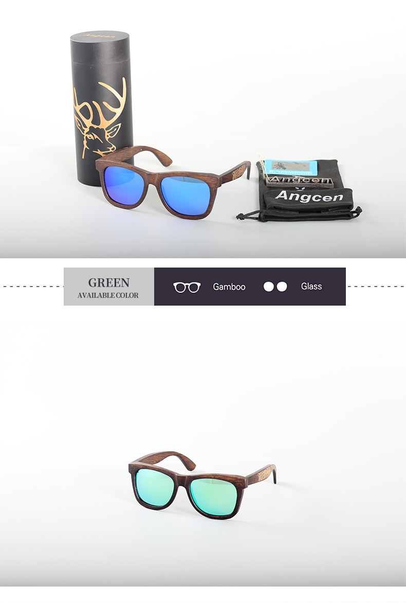 Lunettes de soleil ANGCEN en Bambou - Ref 3366562 Image 22