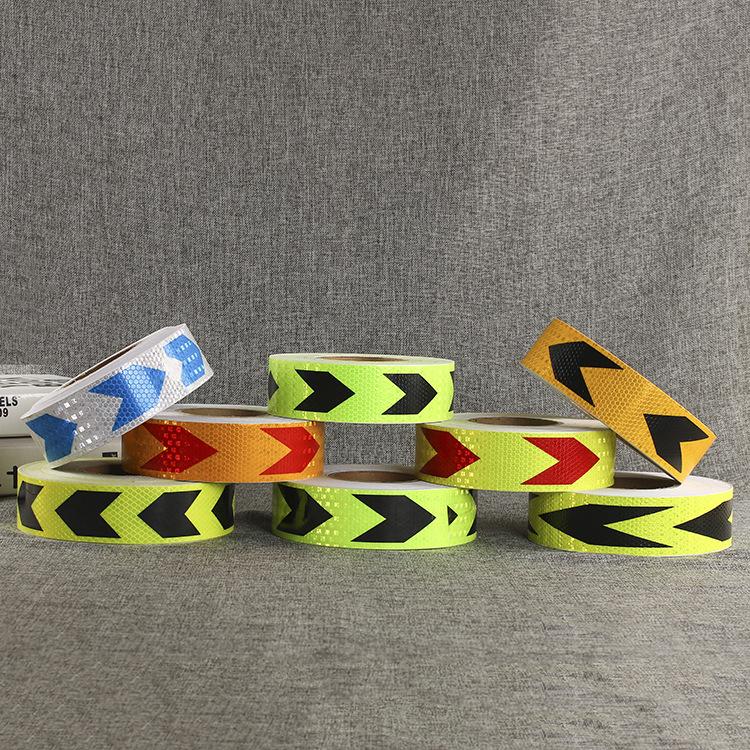 批量定制反光材料 进出口反光膜 黄绿交通箭头汽车车身反光贴