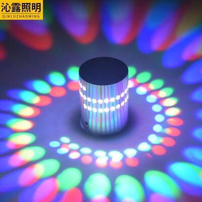 厂家直销led创意壁灯圆形多孔背景墙走廊酒店KTV工程灯七彩光遥控|ms