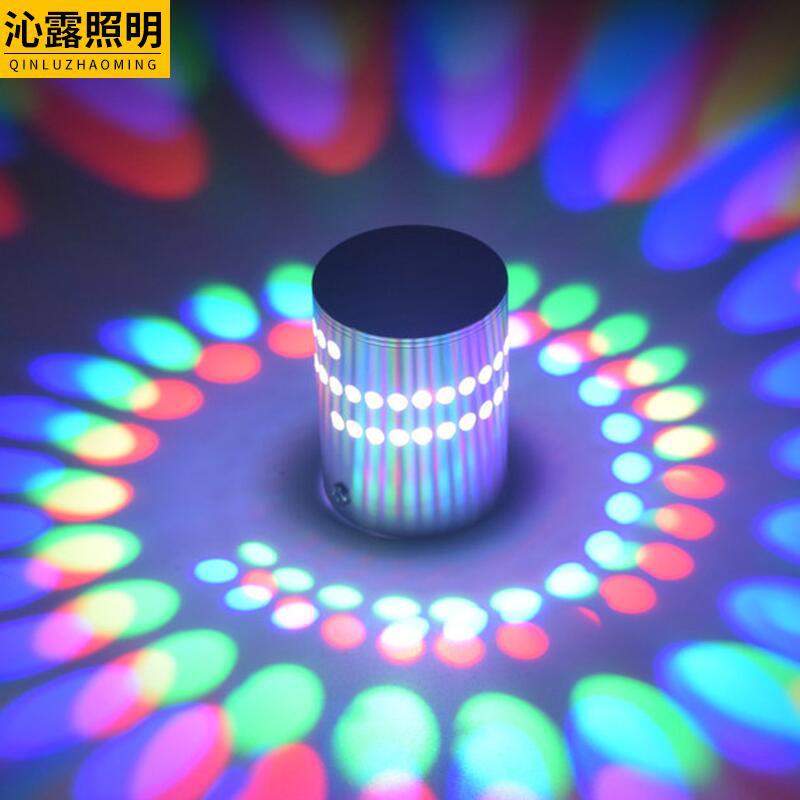 厂家直销led创意壁灯圆形多孔背景墙走廊酒店KTV工程灯七彩光遥控|ms