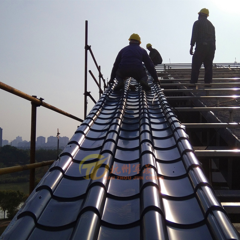 厂家直销 0.45mm灰色YX30-195-780型琉璃瓦屋面系统