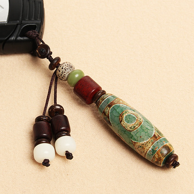 创意玛瑙九眼天珠汽车钥匙挂件时尚男女生腰扣菩提情侣链礼品吊坠|ms