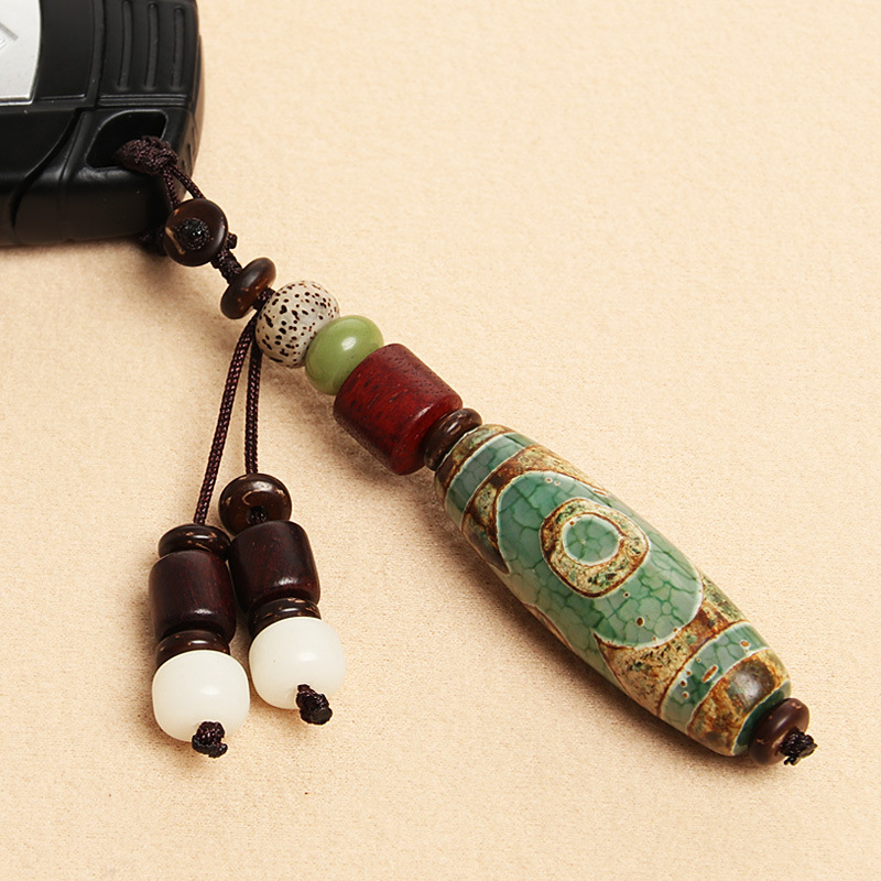 创意玛瑙九眼天珠汽车钥匙挂件时尚男女生腰扣菩提情侣链礼品吊坠|ms