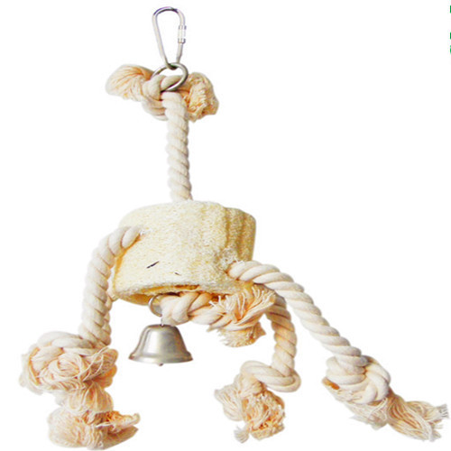 Loofah Parrot Toy Eight-Owl Supplies Loofah Cotton Rope Bird Toy Cross-border Parrot Toys Bird Toy