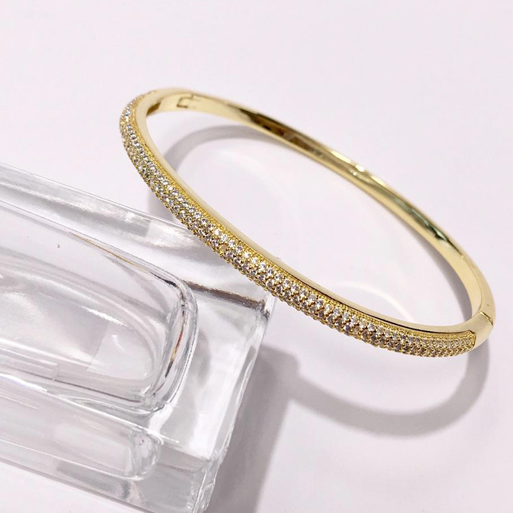 Zircon Studded Diamond Bracelet For Women Elegant Bangle Jewelry_voghion.com