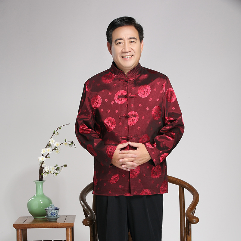 Ethnic demi-season long-sleeve for summer and autumn, jacket, Chinese style, for middle age 2
