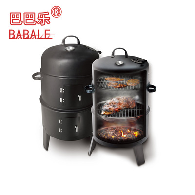 BBQ烟熏炉  三合一户外烧烤炉 烧烤架 商用家用烧烤箱 熏肉炉|ms