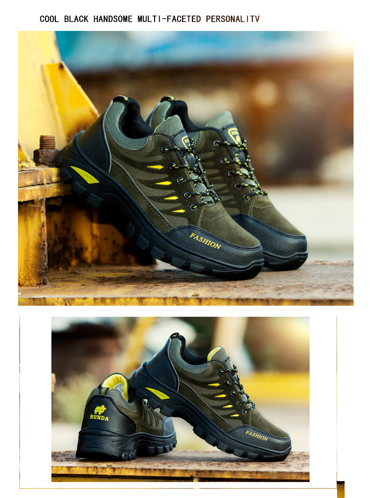 Men's Casual Sports Stripe Round Toe Hiking Shoes display picture 4