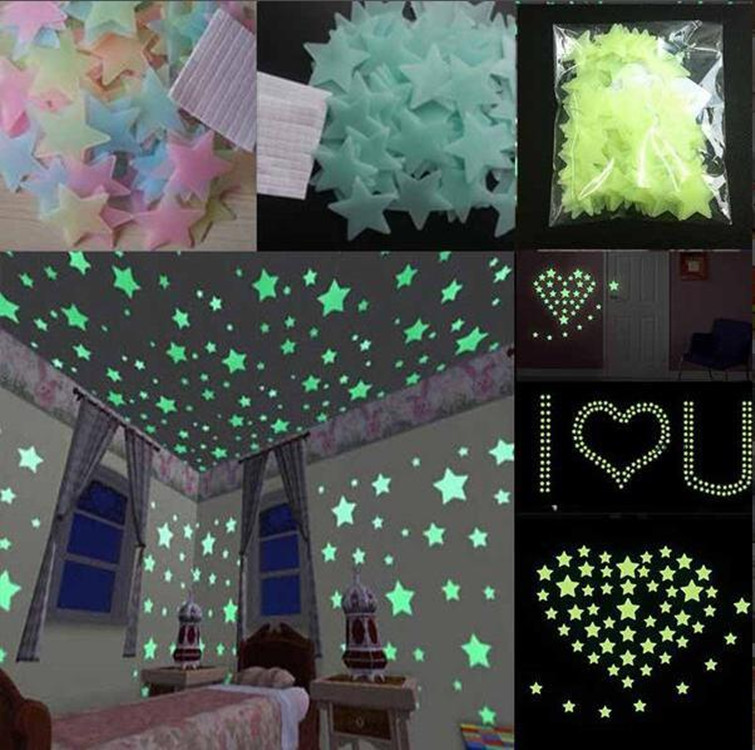 Creative bedside star luminous sticker l...