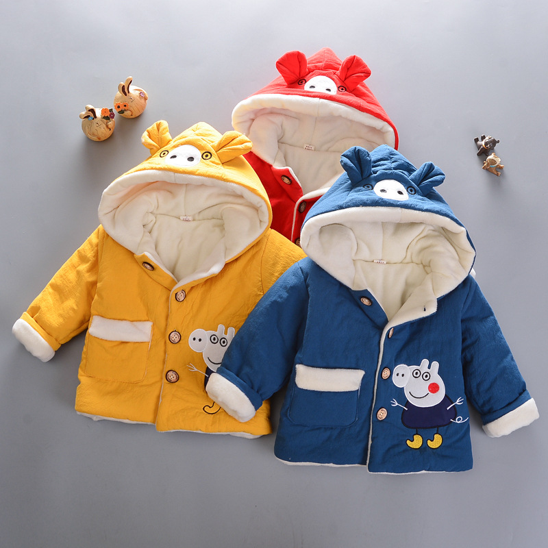 children baby cotton-padded clothes cotton-padded jacket Plush thickening 0-7 pure cotton Fabric On behalf of Manufactor Direct selling Children