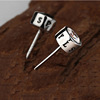 Silver earrings, Japanese and Korean, simple and elegant design