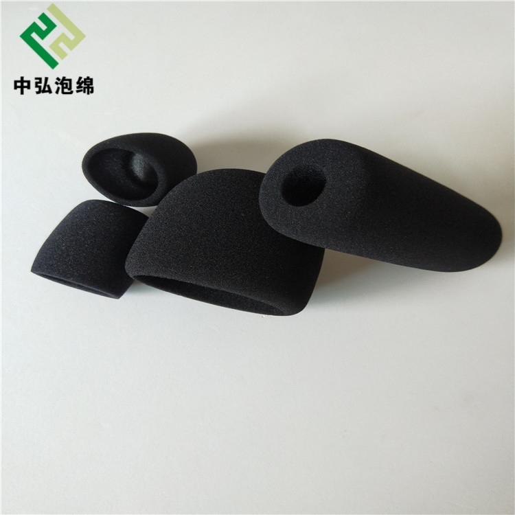 防风吸音高密度海绵话筒套 麦克风防喷海绵罩 海绵片材植绒喷绒毛