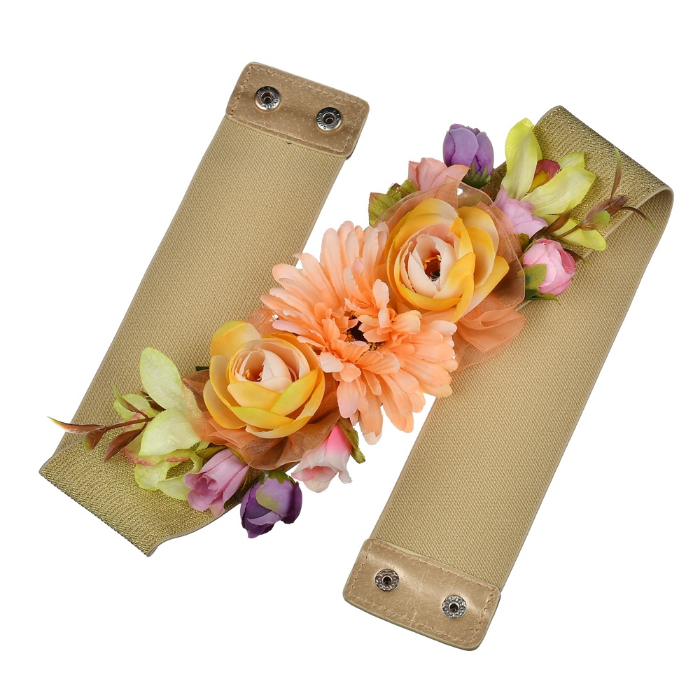 速卖通亚马逊热销仿真花腰带推荐欧美宽腰封女裙带装饰批发|ru