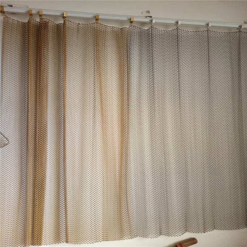 厂家直销金属装饰网 不锈钢轧花网帘装饰网 屏风幕墙环形装饰网