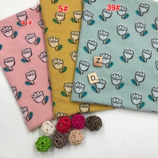 初秋新品 儿童衬裙娃娃衫连衣裙面料 郁金香印花布 一米起售