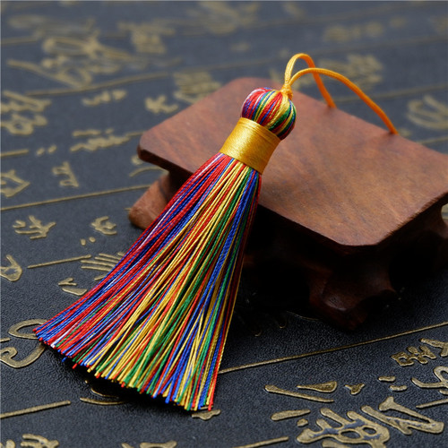 Anti-wrinkle vertical tassel short and fat 8CM bookmark comb keychain pendant DIY fashion accessories small tassel fringe bulk