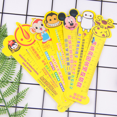 Manufactor Direct selling advertisement student Ruler Customized pp Cartoon Advertising feet customized Plastic bookmark wholesale