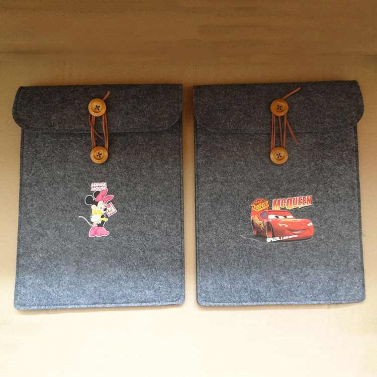 厂家批发ipad毛毡保护袋 毛毡平板电脑 套热转印烫画毛毡包