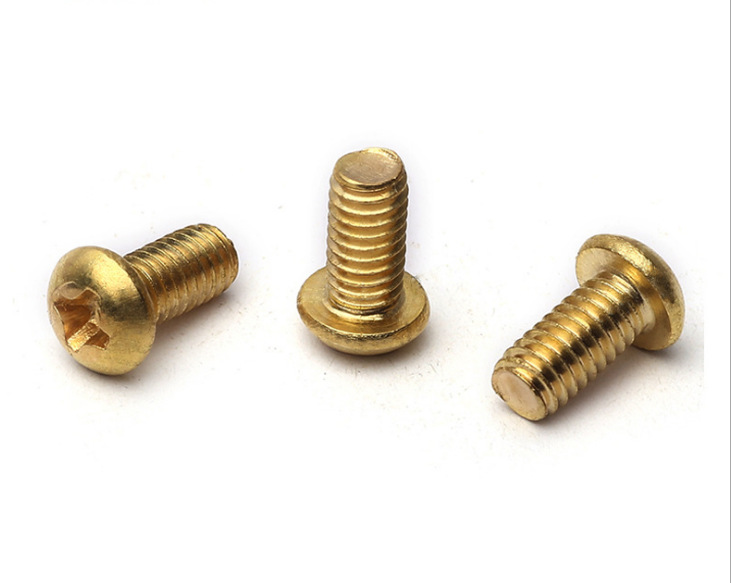 铜螺丝 黄铜十字圆头螺丝钉 铜十字盘头机牙机丝螺钉M2M3M4M5M6M8