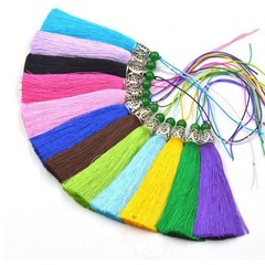 Wholesale New High-Quality Chinese Knot with Extra-Fine, Soft, and Smooth Artificial Silk Ice Silk Alloy Belt with Jade Beads Tassels