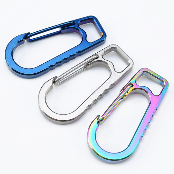 Titanium alloy key chain big mouth buckle men's waist hanging simple quick hanging car key chain spring mountaineering buckle flashlight buckle