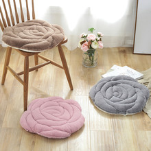 冬季毛绒玫瑰花加厚绗缝椅子垫办公家居餐椅坐垫榻榻米地板垫批发