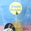 Baking cake 镭 Laser gold and silver black letters Birthday happy plug -in party dessert dessert decoration