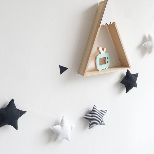 ins Nordic star and moon string hanging decoration for children's room crib tent bed curtain matching decoration 5 star strings