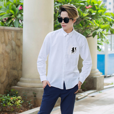 Su ya Cotton and hemp shirt originality shirt Chinese style men's wear leisure time Inch shirt Youth jacket On behalf of
