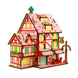 Деревянная реалистичная головоломка с лазером, деревянный конструктор, хижина, игрушка, 3D, «сделай сам»