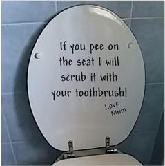 外貿新款衛生間If you pee on love mom英文馬桶貼可移除