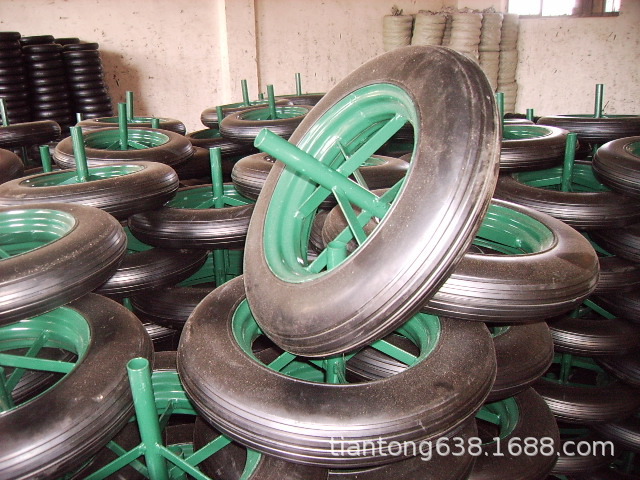 厂家供应优质14寸橡胶实心轮SR1403 ，WB6400手推车轮子