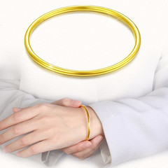 Tajin Bracelet 916 Bangle Fake Gold Plated Solid Gold Bangle 3mm Coil Bracelet Round Bangle Copper Plated Gold Ring