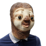 Флэш -ленивца латекс животные качали часы косплей Хэллоуин Смешное животное латексное набор головы