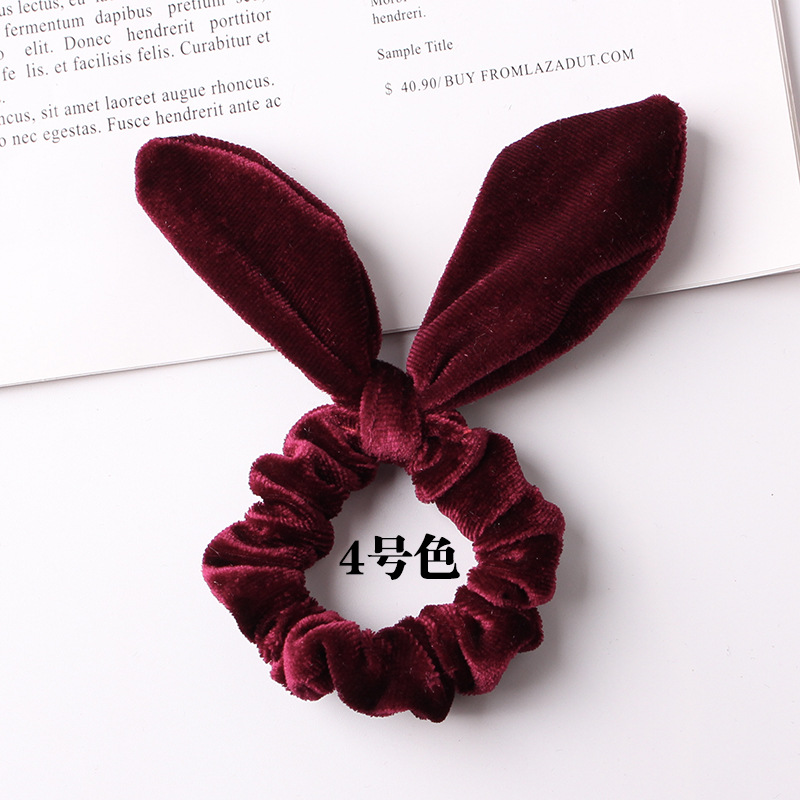 New Fashion Gold Velvet Steel Silk Rabbit Ear Flannel Korean Simple Fashion Cheap Hair Ring Wholesale display picture 32