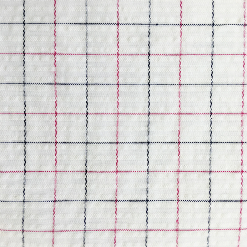 厂家 全棉色织泡泡格布 XH-329#   时尚服装面料 加工