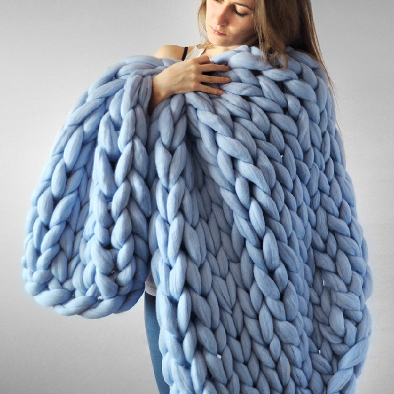 2019 2.2 Lbs Giant Yarn Merino Wool Super Chunky Yarn Bulky Roving Yarn