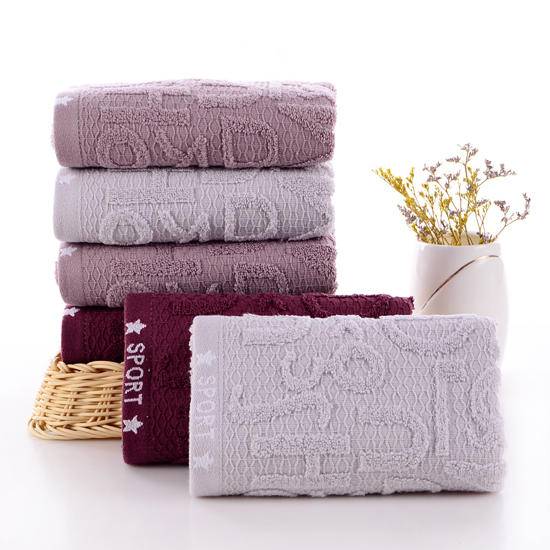 棉提花字母毛巾 學生運動時尚面巾超市貨源廠家批發可定制代發