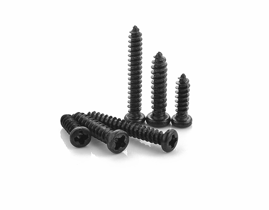 【PA黑色】ST2.5M2.6圆头十字自攻螺丝碳钢微型盘头十字尖尾螺钉